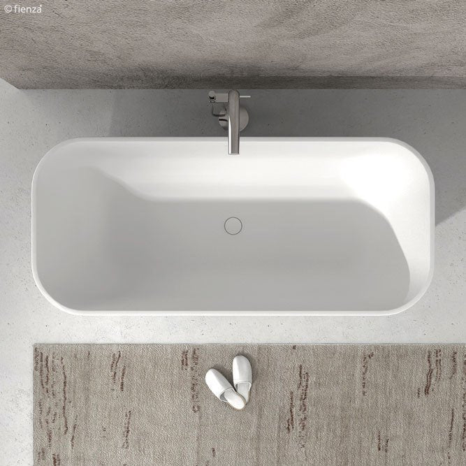Fienza Hampton 1600 Matte White Cast Stone Free Standing Bath Tub