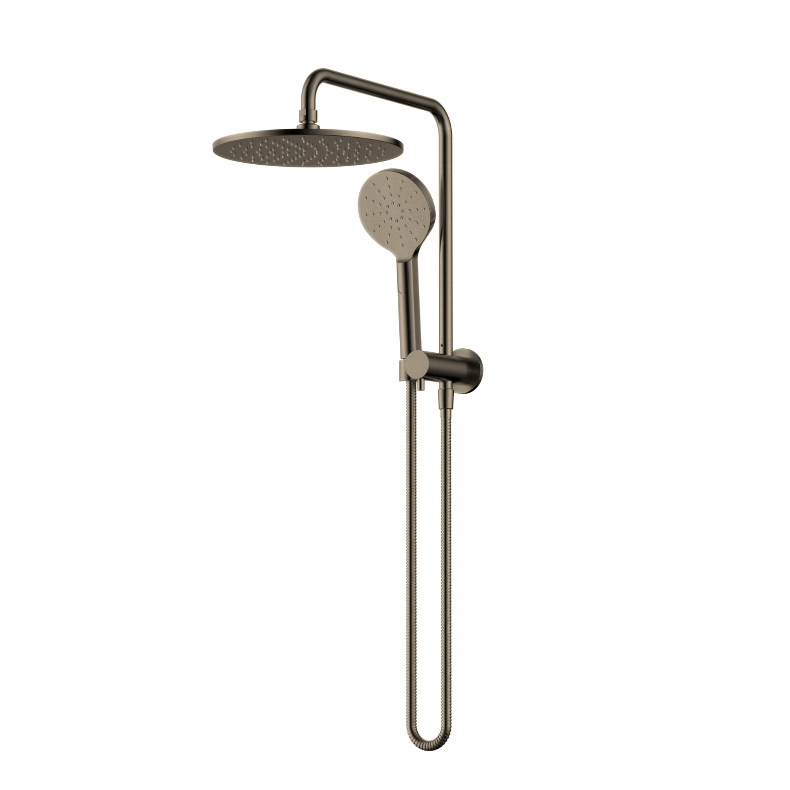 Star Mini 2 in 1 Half Rail Twin Combination Shower Antique Brass
