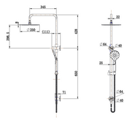 Modern National 2-in-1 Star Luxury Twin Rail Shower System - Brushed Gunmetal