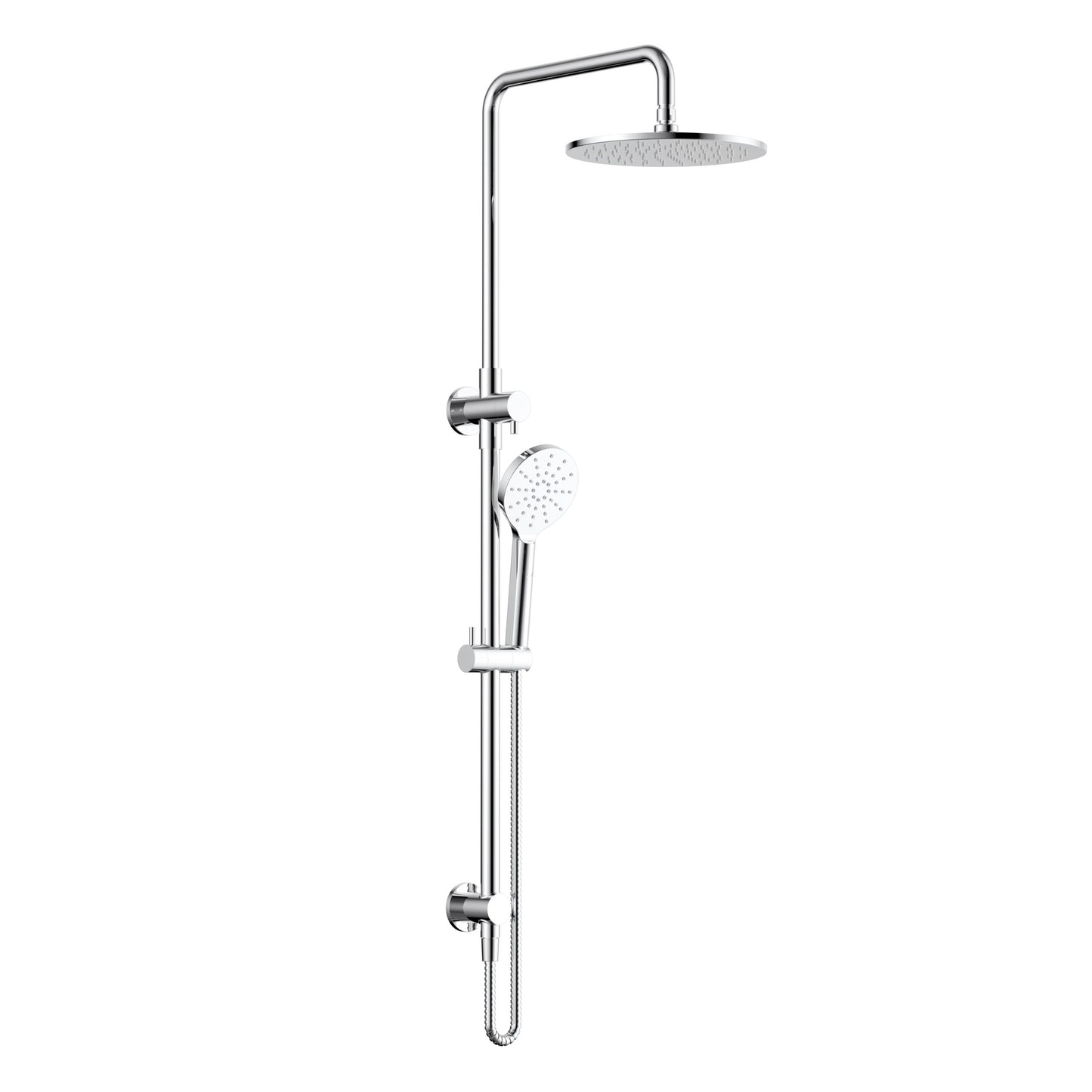 Modern National 2 in 1 Star Luxury Twin Rail Shower System Chrome