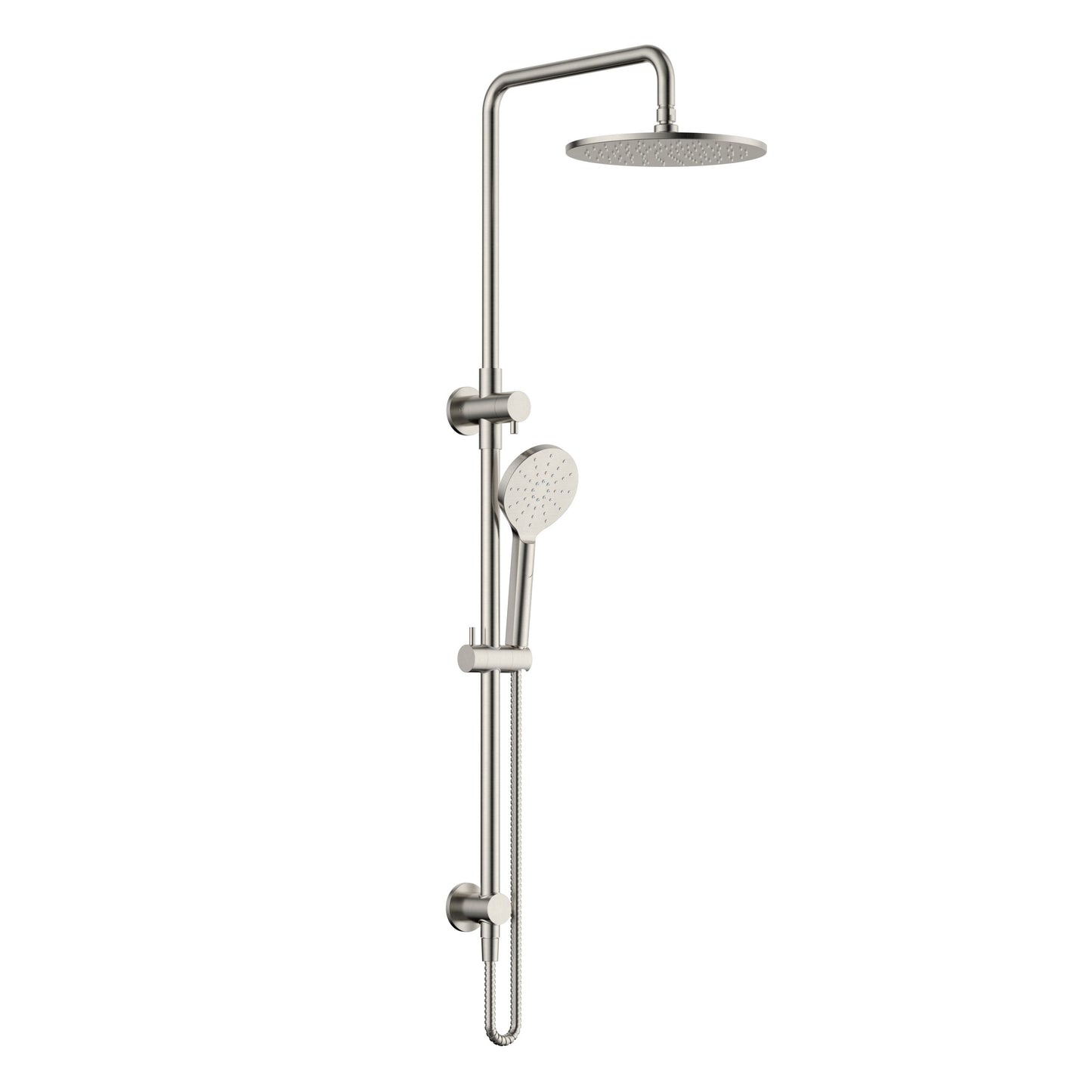 Modern National 2 in 1 Star Luxury Twin Rail Shower System Warm Brushed Nickel