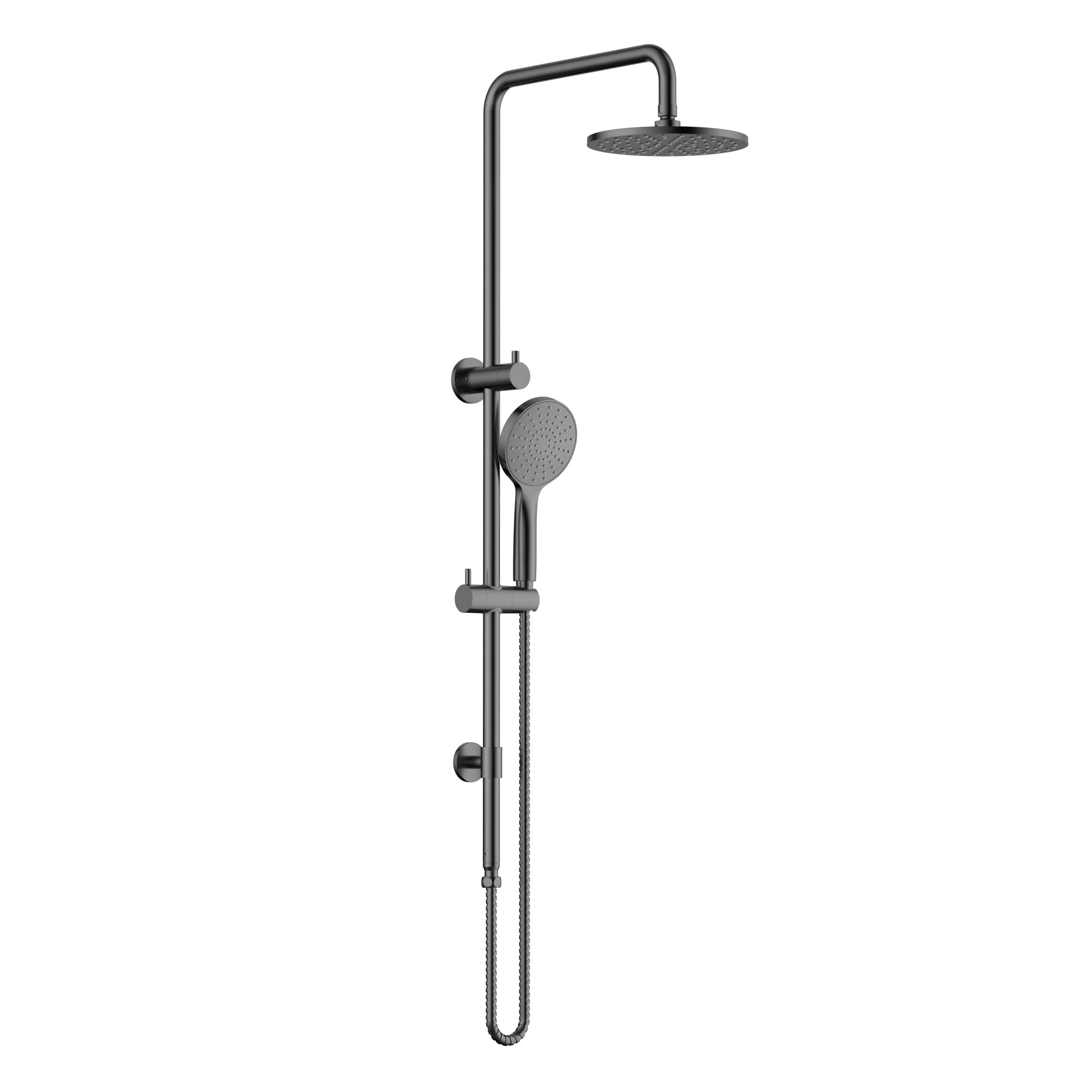 Ovia Gun Metal Trade 2 in 1 Twin Rail Shower System
