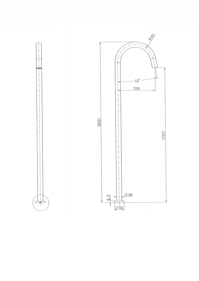 Modern National Star Freestanding Bath Spout Chrome - Clearance