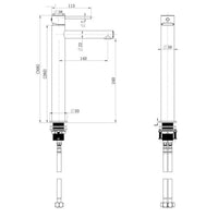 Modern National Star Mini High Rise Basin Mixer - Warm Brushed Nickel