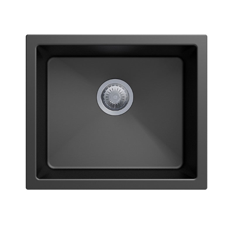 533x457mm Metallic Black Kitchen Sink Single Bowl Multi-Mount with Waste
