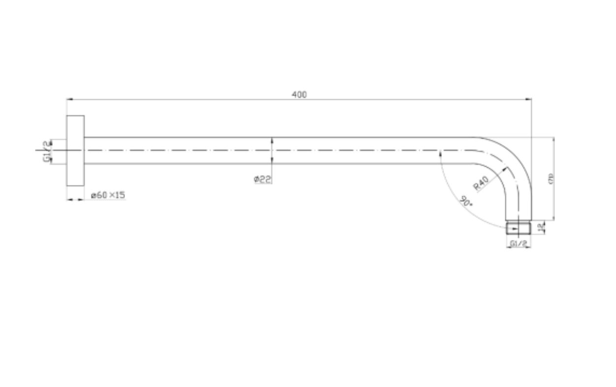 Ovia Milan Brushed Bronze Copper 400mm Shower Arm Round