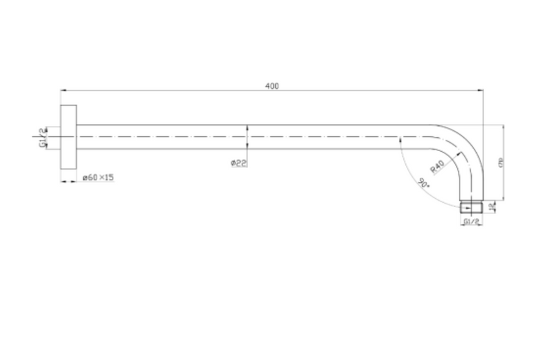 Ovia Milan Brushed Bronze Copper 400mm Shower Arm Round