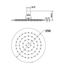 Ovia Milan 250mm Shower Head - Brushed Gold