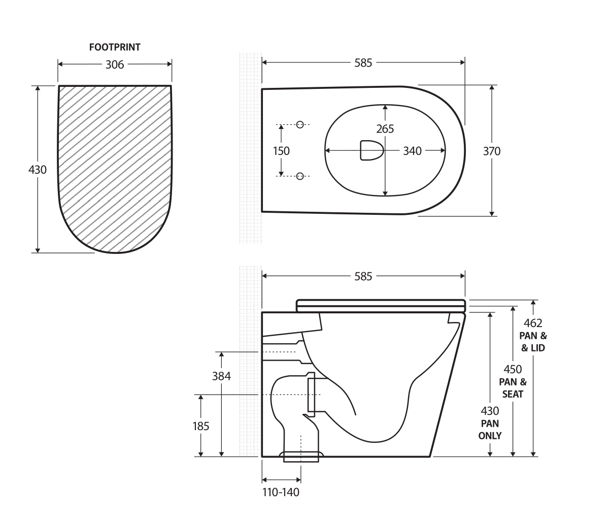 Geberit Kappa Under Counter Aluca Tornado Rimless In Wall Toilet Suite