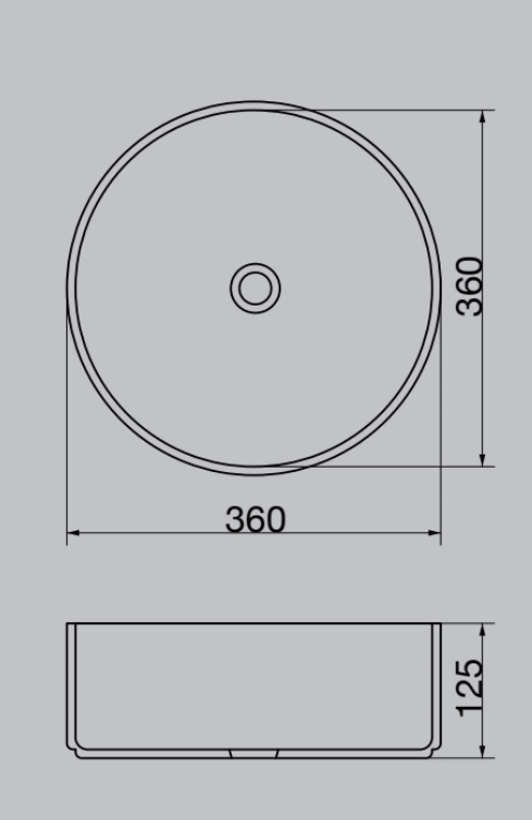 Ovia Scarlet 360mm Matte White Basin With Gold Trim