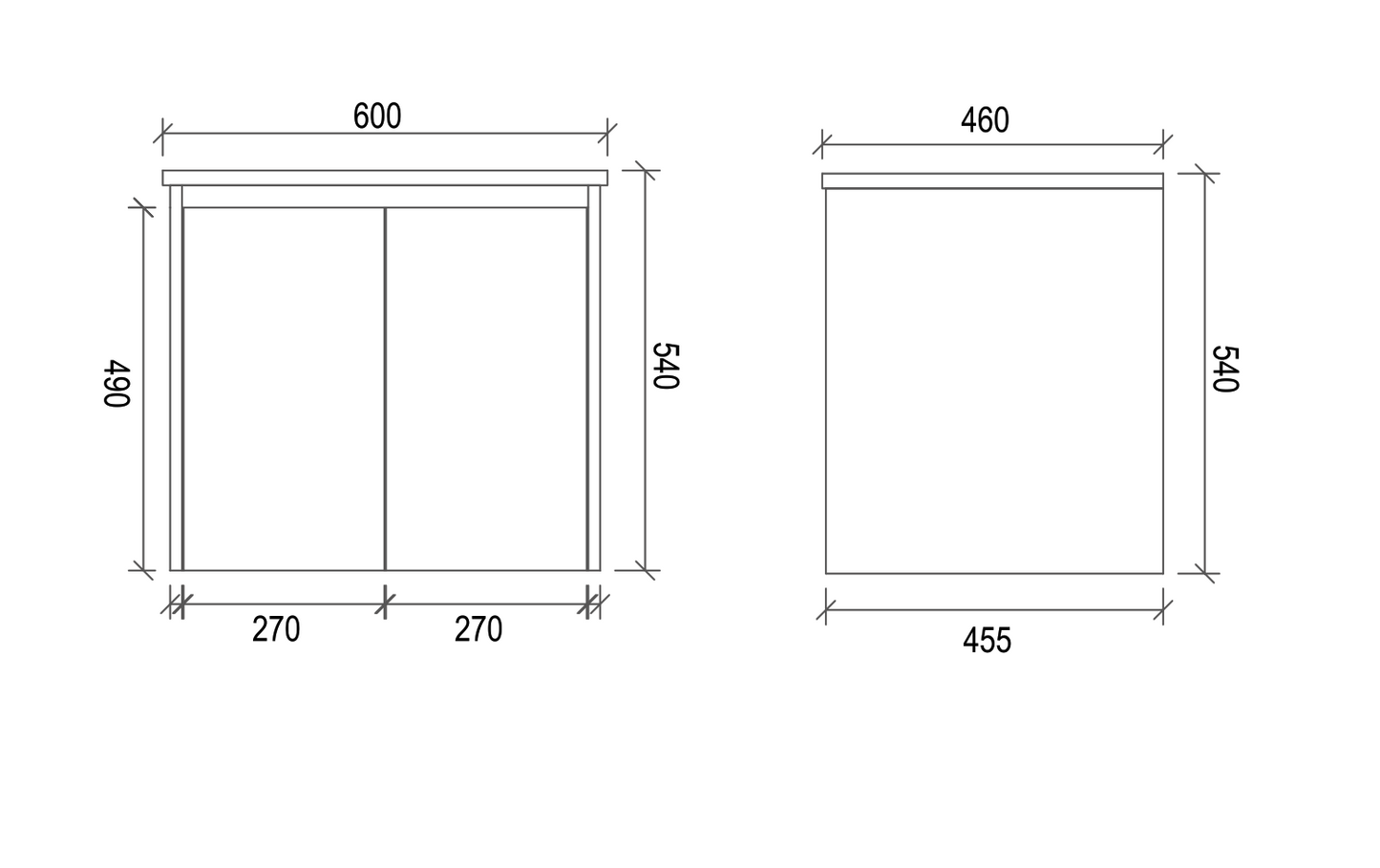 600mm PVC Wall Mounted Ceramic Top Vanity with Basin