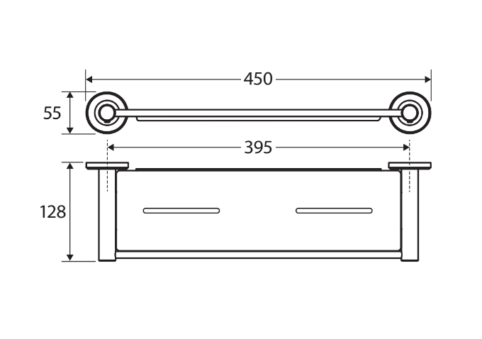 Kaya Shower Shelf, Gun Metal