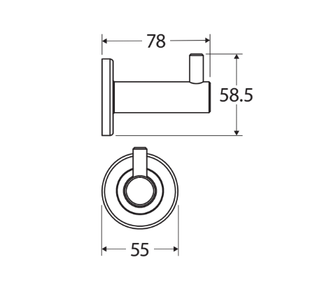 Kaya Robe Hook, Gun Metal