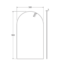 Fienza 500 x 900mm Arch Mirror Pencil Edge Copper Free