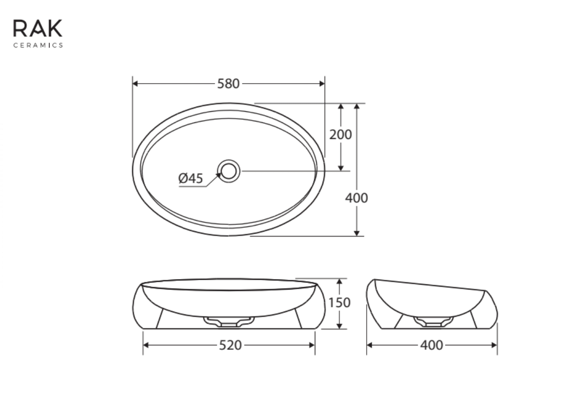 RAK Cloud Above Counter Basin Matte White