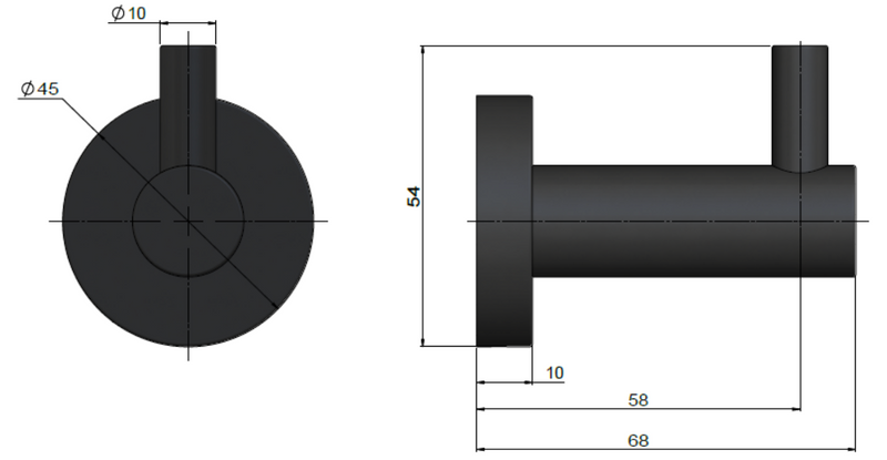 Meir Round Robe Hook - Shadow