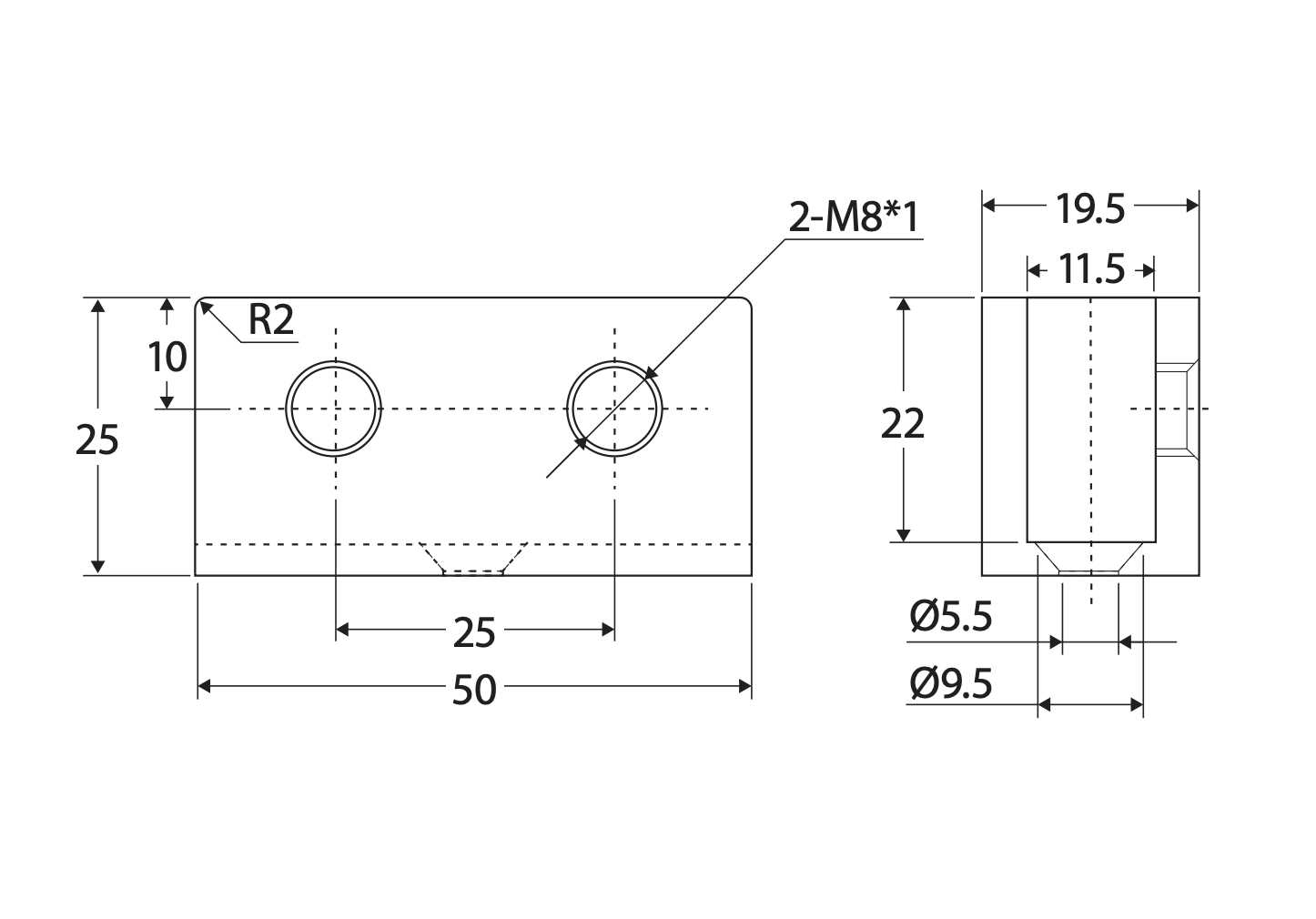 Fienza Wall Bracket for Frameless Glass Shower Panel, Urban Brass
