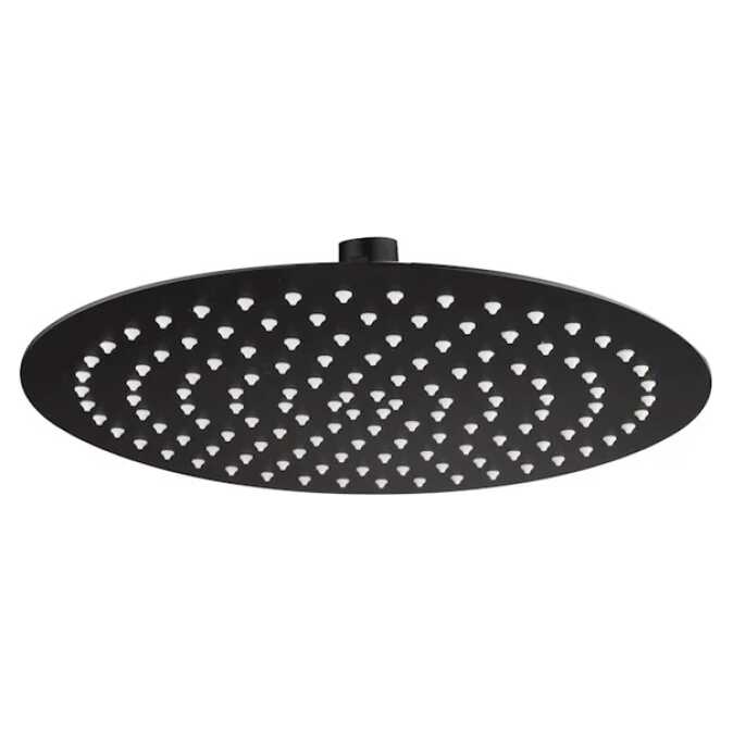 Aquaperla 300mm 12" Stainless Steel 304 Black Super-slim Round Rainfall Shower Head
