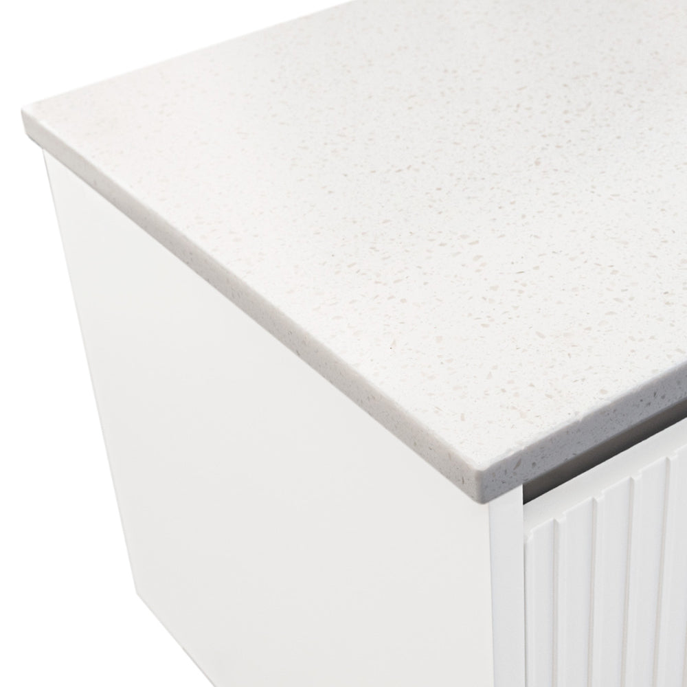 Fienza Snowflake Solid Surface Vanity Benchtop, Curved Full Depth