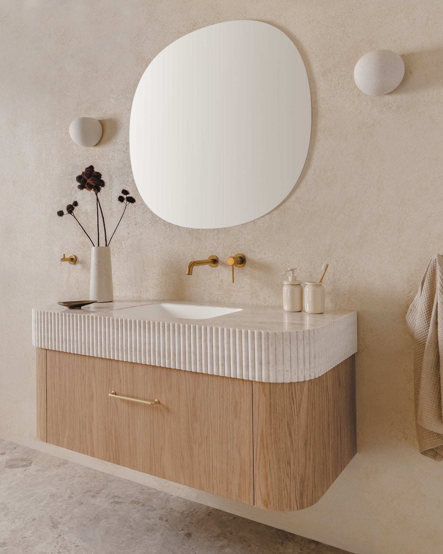 Surry 1200mm - Boston Oak Imperial Angled View