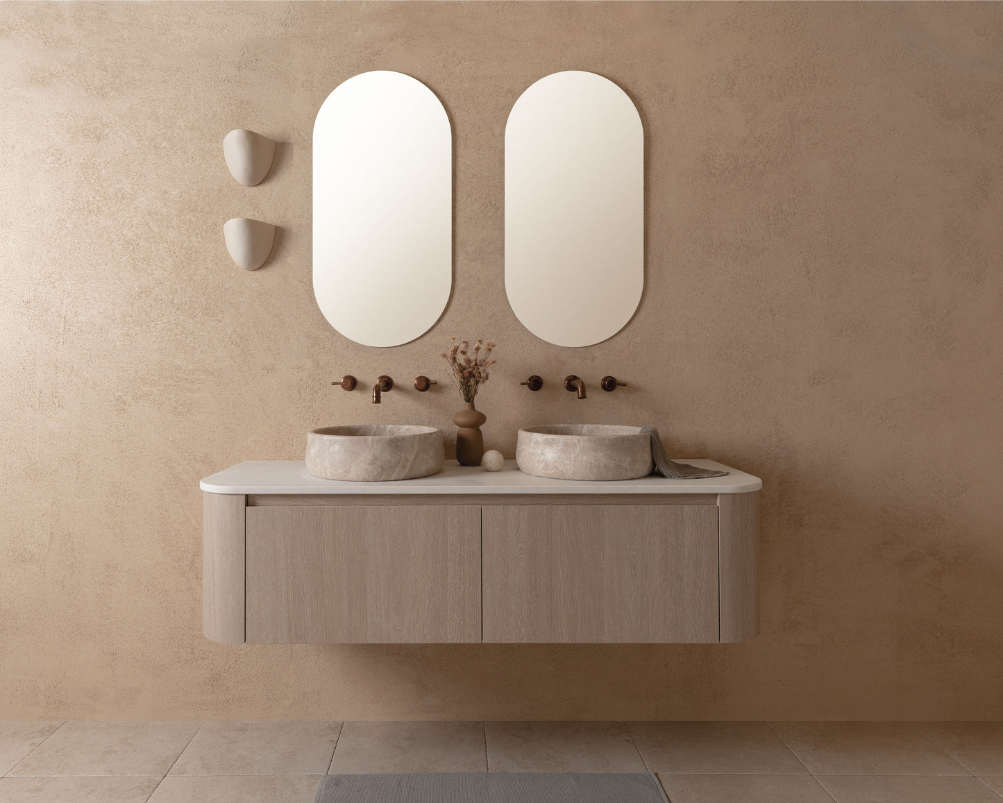 Surry 1500mm - Coastal Oak with Alabaster Benchtop