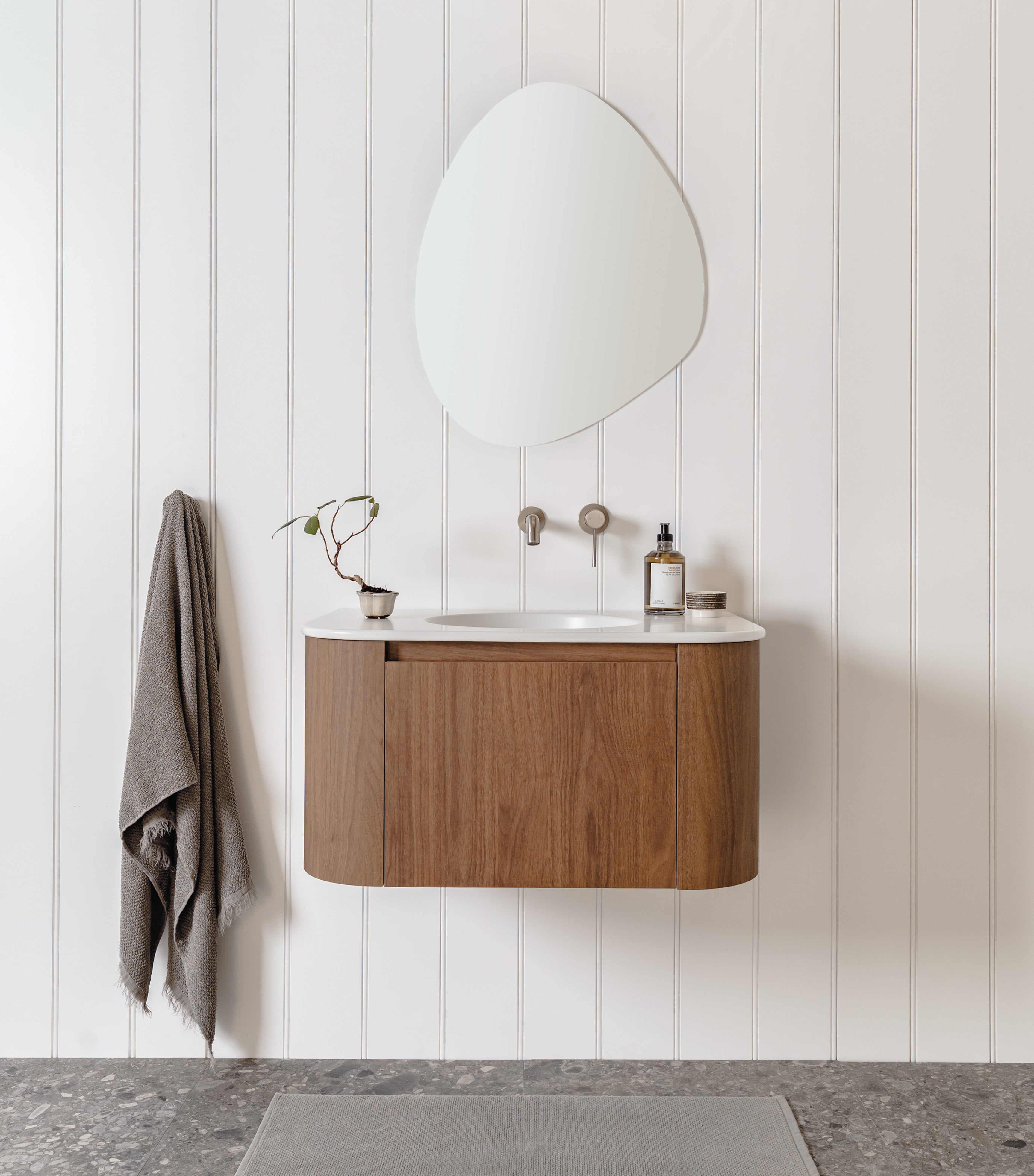 Surry 750mm - Florentine Walnut with Matte Ceramic Top
