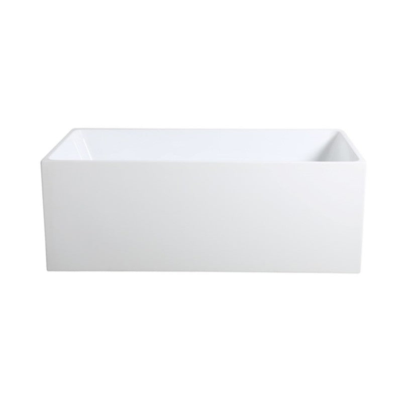 1500x730x580mm Theo Bathtub Multi fit Corner Back to Wall Freestanding Acrylic Matt White Bath tub NO Overflow