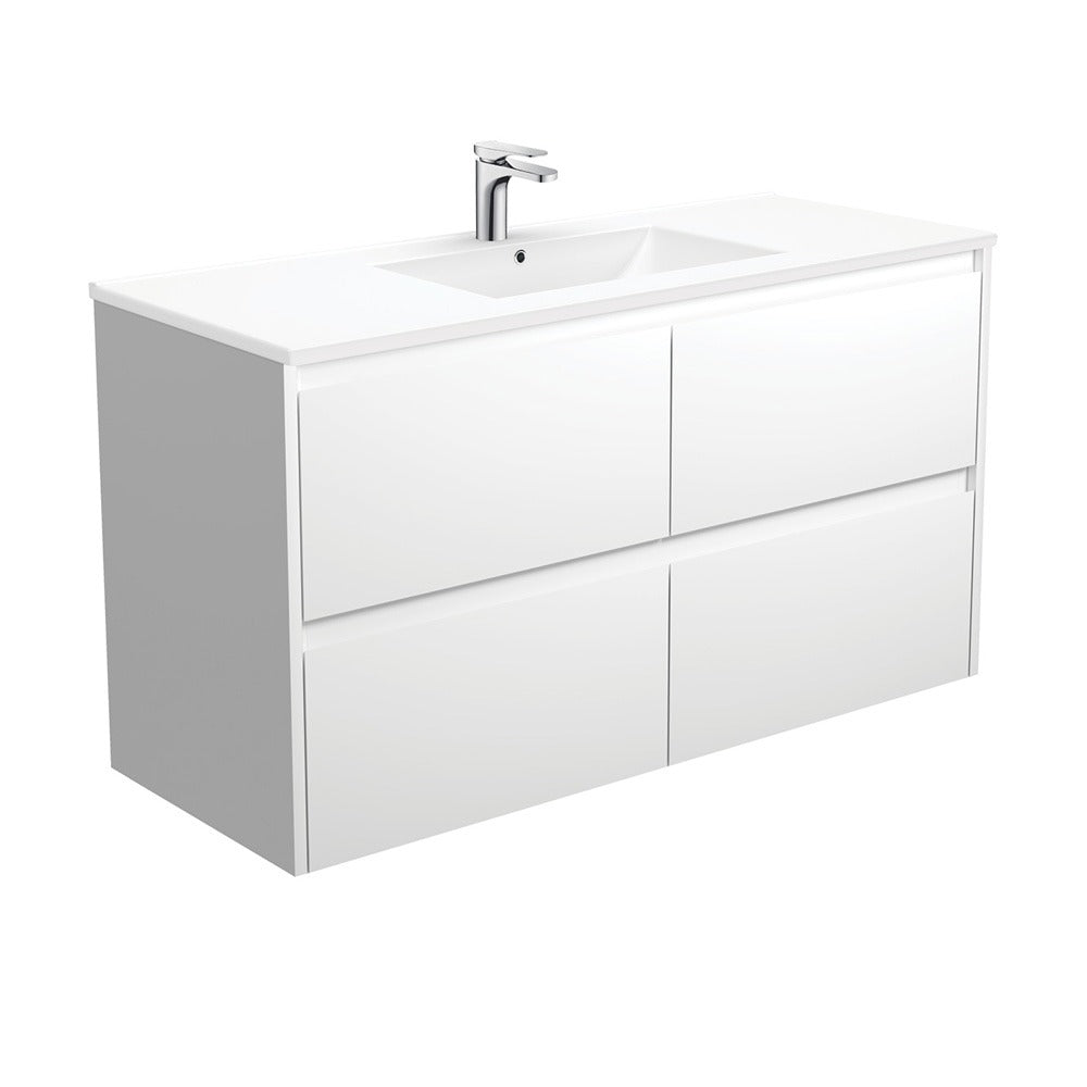 Fienza Dolce Amato 1200 Matte White Vanity Wall-Hung