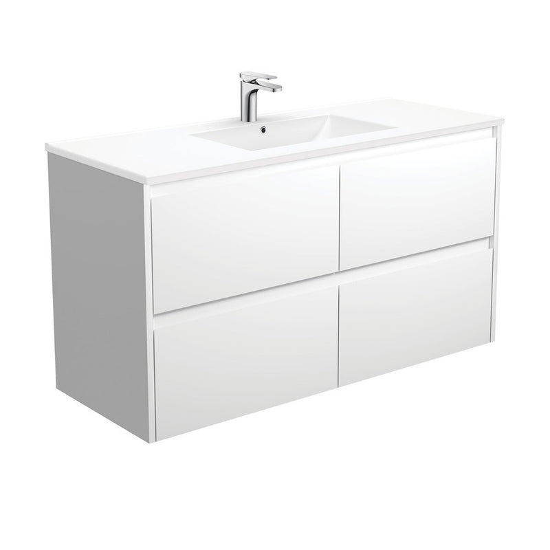 Fienza Dolce Amato 1200 Matte White Vanity Wall-Hung