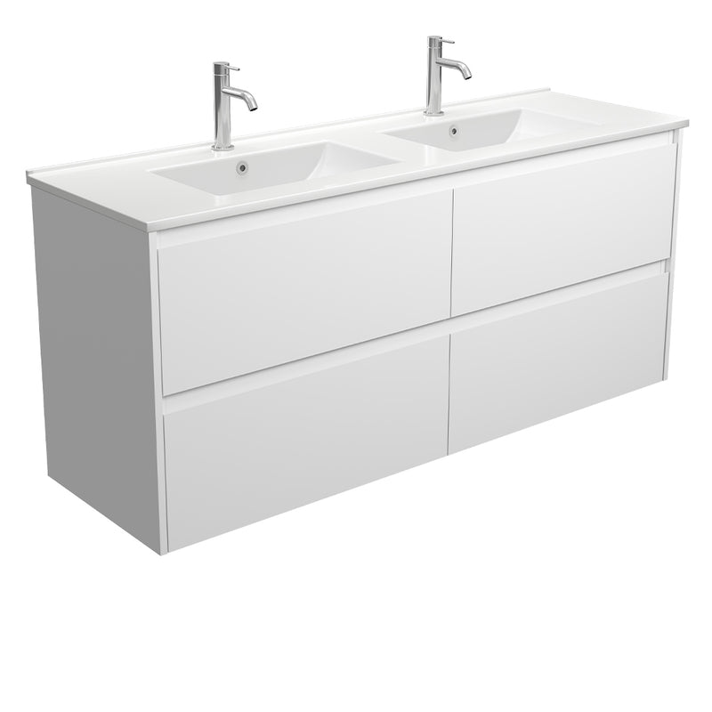 Fienza Amato 1500mm Wall-Hung Vanity Satin White