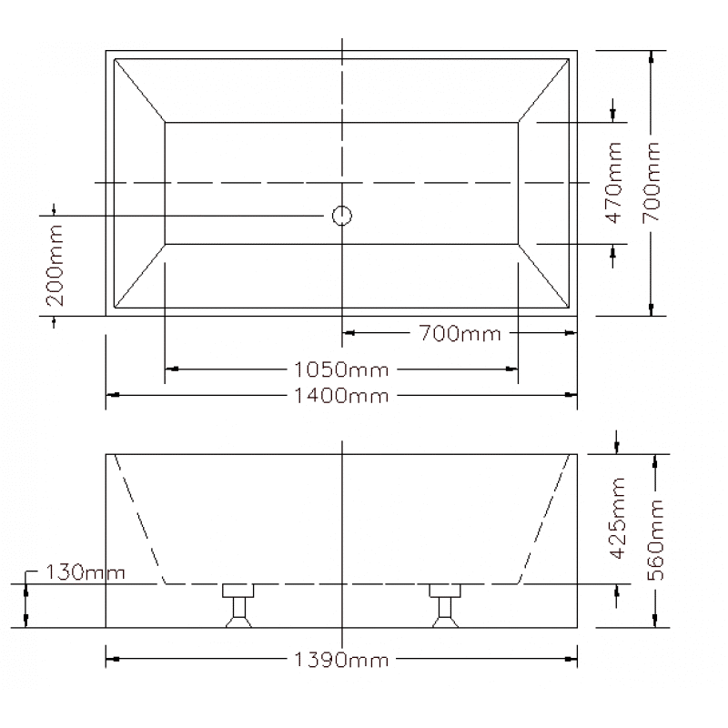 1400*730*580mm Theo Bathtub Multi fit Corner Back to Wall Freestanding Acrylic White Bath tub NO Overflow