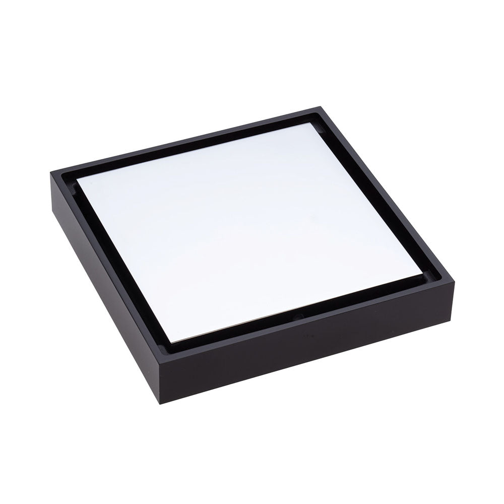 Fienza Square Tile 2-in-1 Floor Waste, 88mm Outlet, Matte Black & Chrome