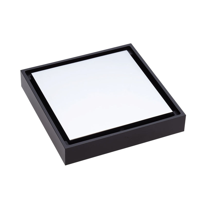 Fienza Square Tile 2-in-1 Floor Waste, 88mm Outlet, Matte Black & Chrome