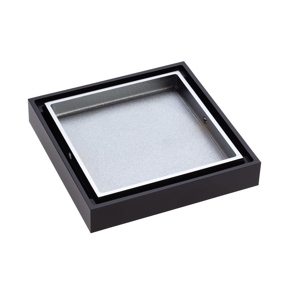 Fienza Square Tile 2-in-1 Floor Waste, 88mm Outlet, Matte Black & Chrome