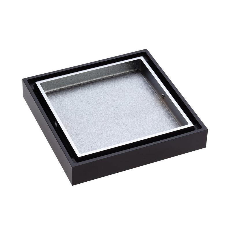 Fienza Square Tile 2-in-1 Floor Waste, 88mm Outlet, Matte Black & Chrome