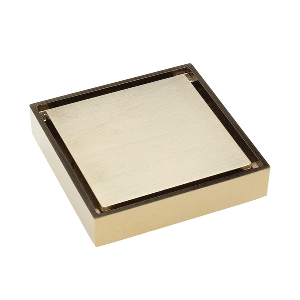 Fienza Square Tile 2-in-1 Floor Waste, 88mm Outlet - Brushed Gold (Urban Brass)