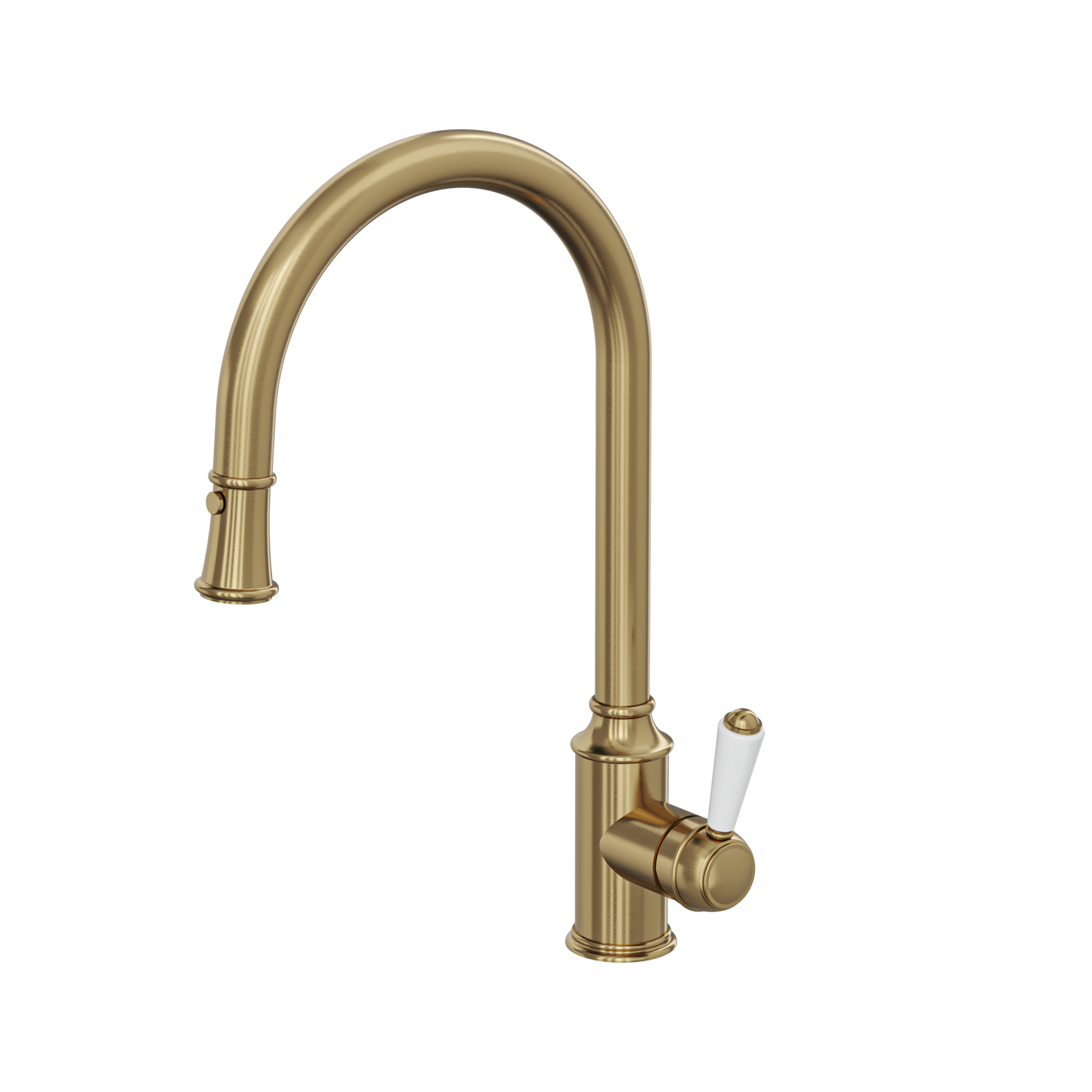 Linsol Brushed Brass Gold Tommy Pull Out Down Provincial Federation Kitchen Mixer