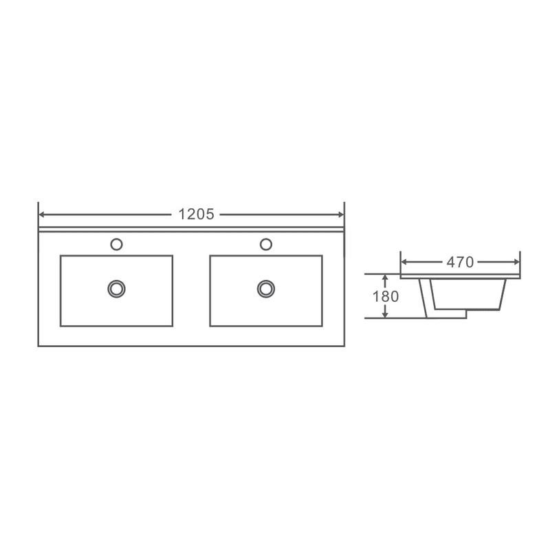 Hera 1200mm Wall Hung Vanity Black Oak