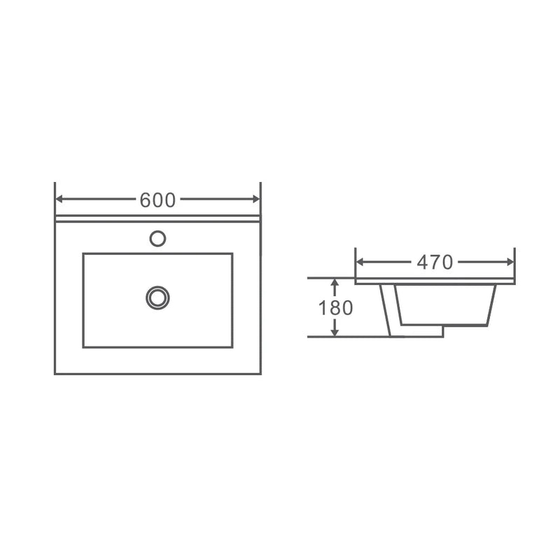 Hera 600mm Wall-Hung Vanity Black Oak