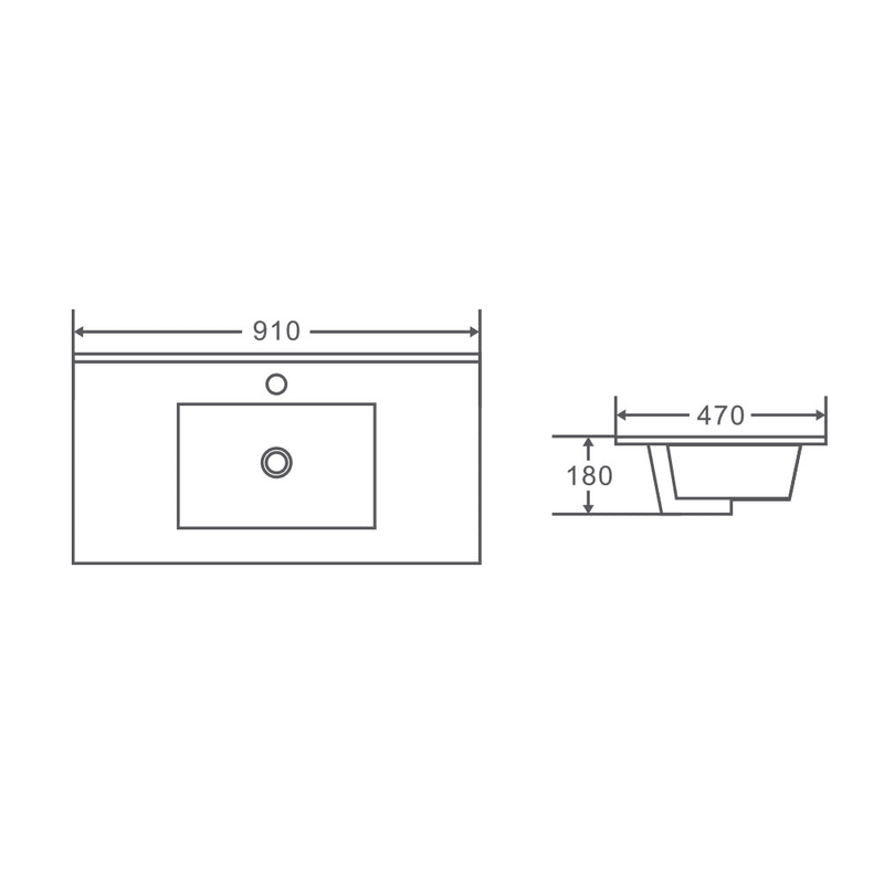 Hera 900mm Wall-Hung Vanity Black Oak