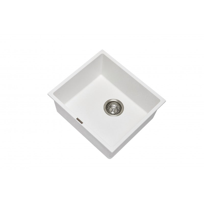 457x406mm White Granite Kitchen Sink Single Bowl Multi Mount Installation