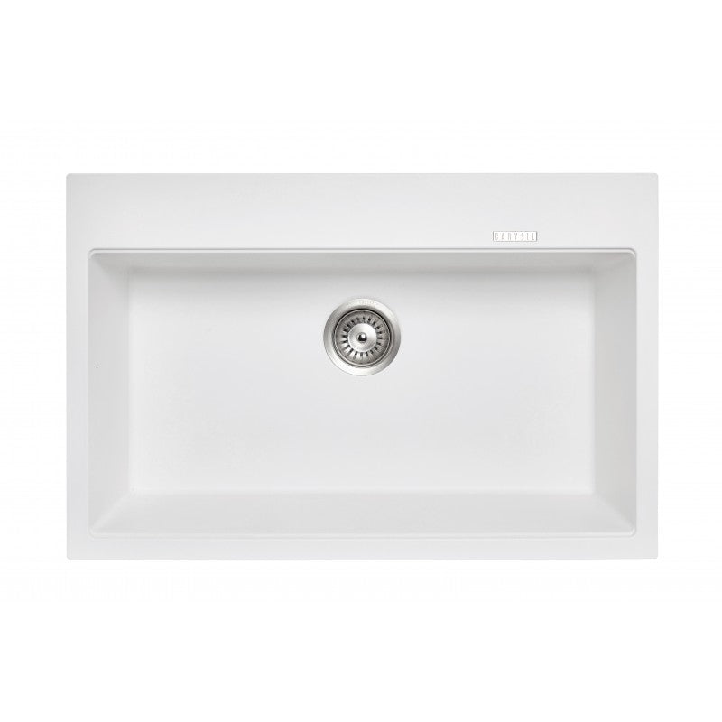 780x510mm White Granite Kitchen Sink Single Bowl Top/Undermount