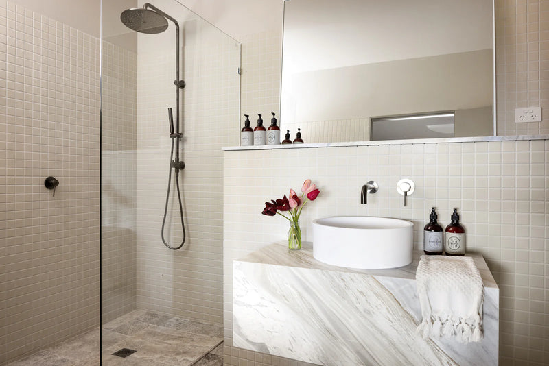 Meir 2 in 1 Twin Round Combination Shower Rail 300mm Rose and Hand Shower - Shadow