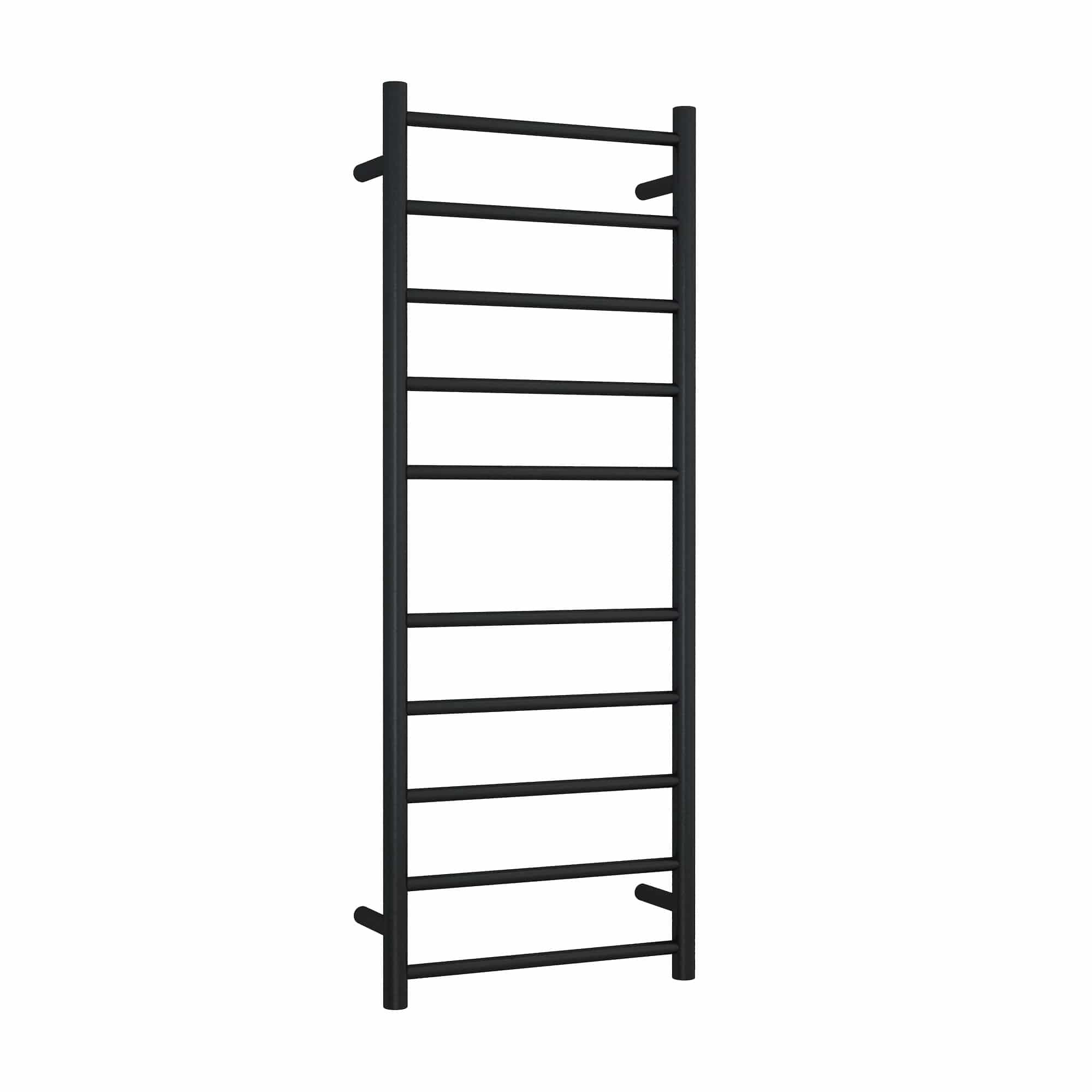 SR19MB Matt Black Round Ladder Heated Towel Rail