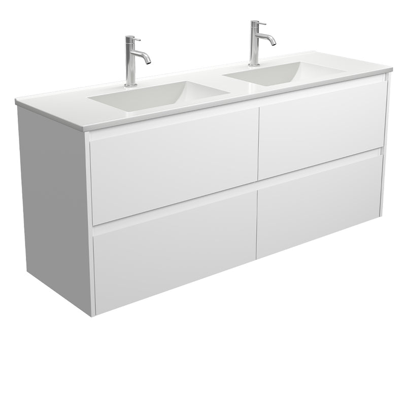 Fienza Amato 1500mm Wall-Hung Vanity Satin White