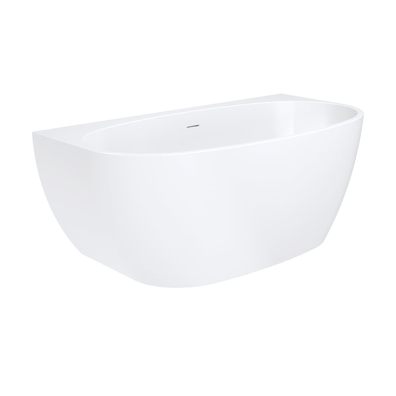 Ovia 1500mm Back to Wall Bath Vienna Tub Gloss White