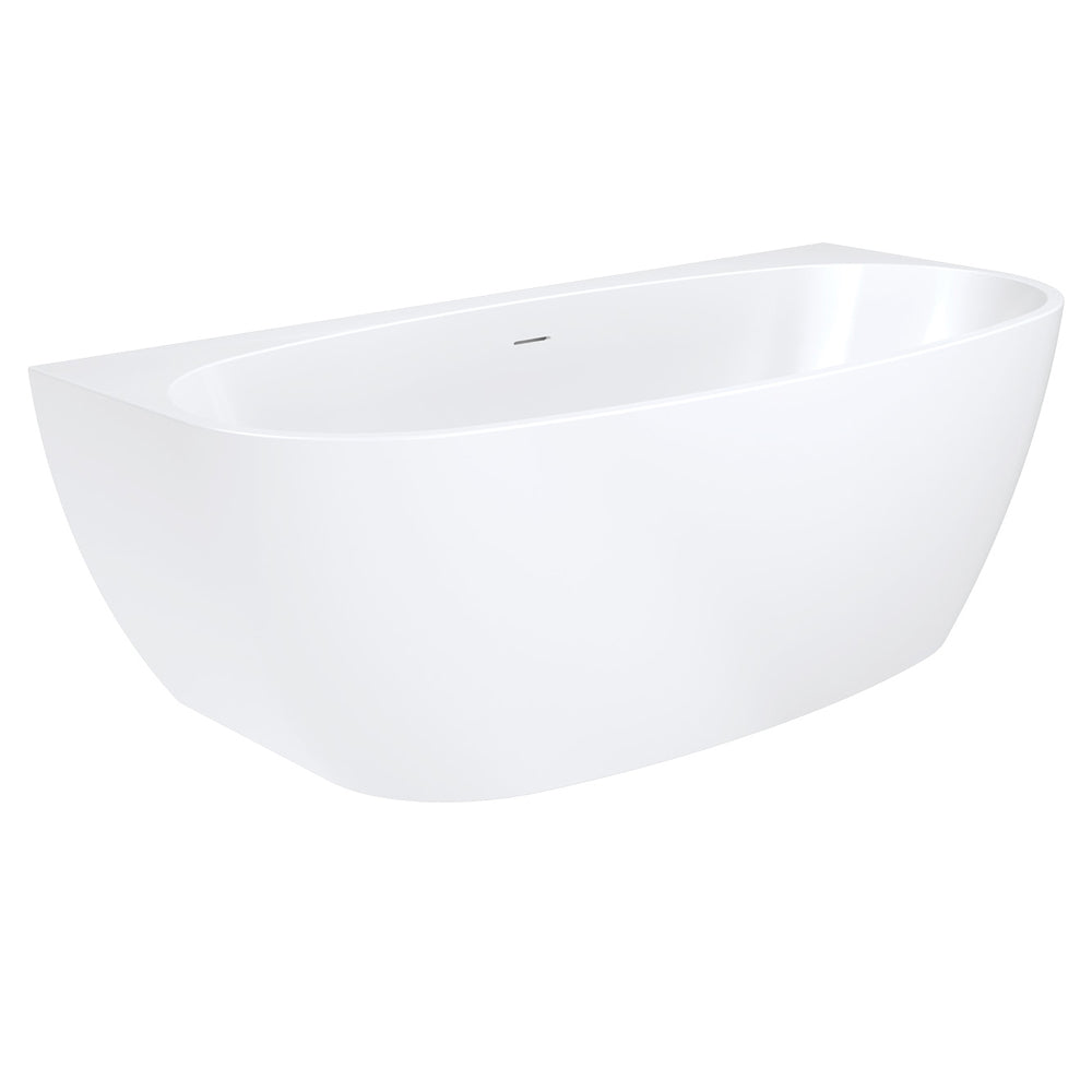 Ovia 1700mm Back to Wall Vienna Bath Tub Gloss White