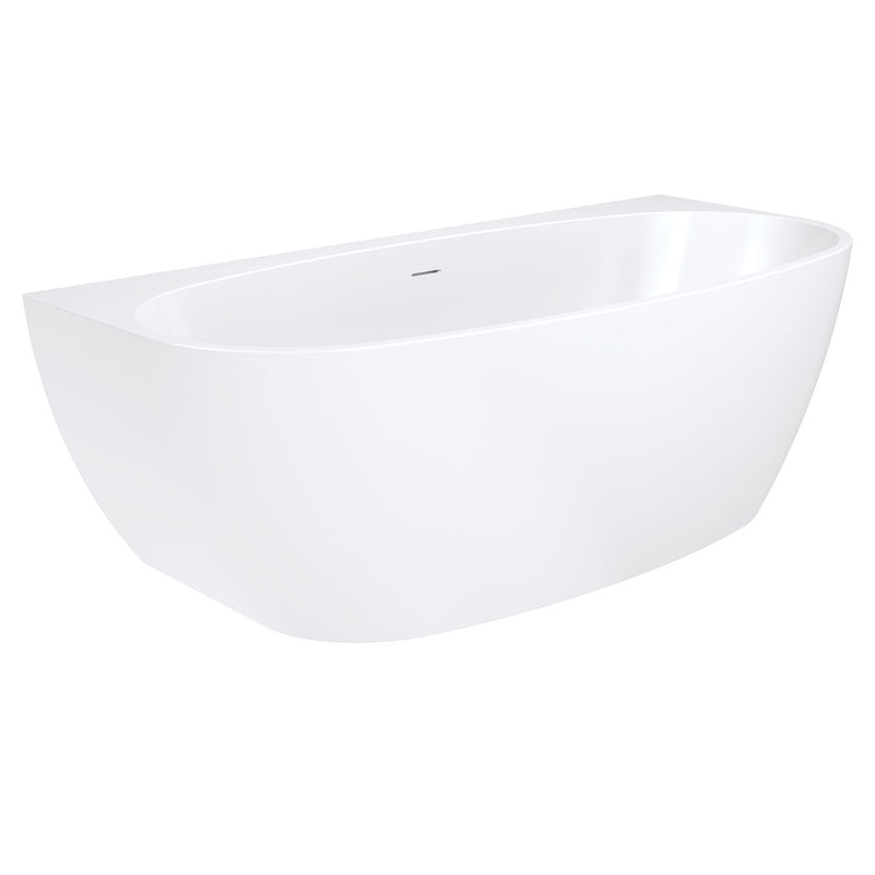 Ovia 1700mm Back to Wall Vienna Bath Tub Gloss White