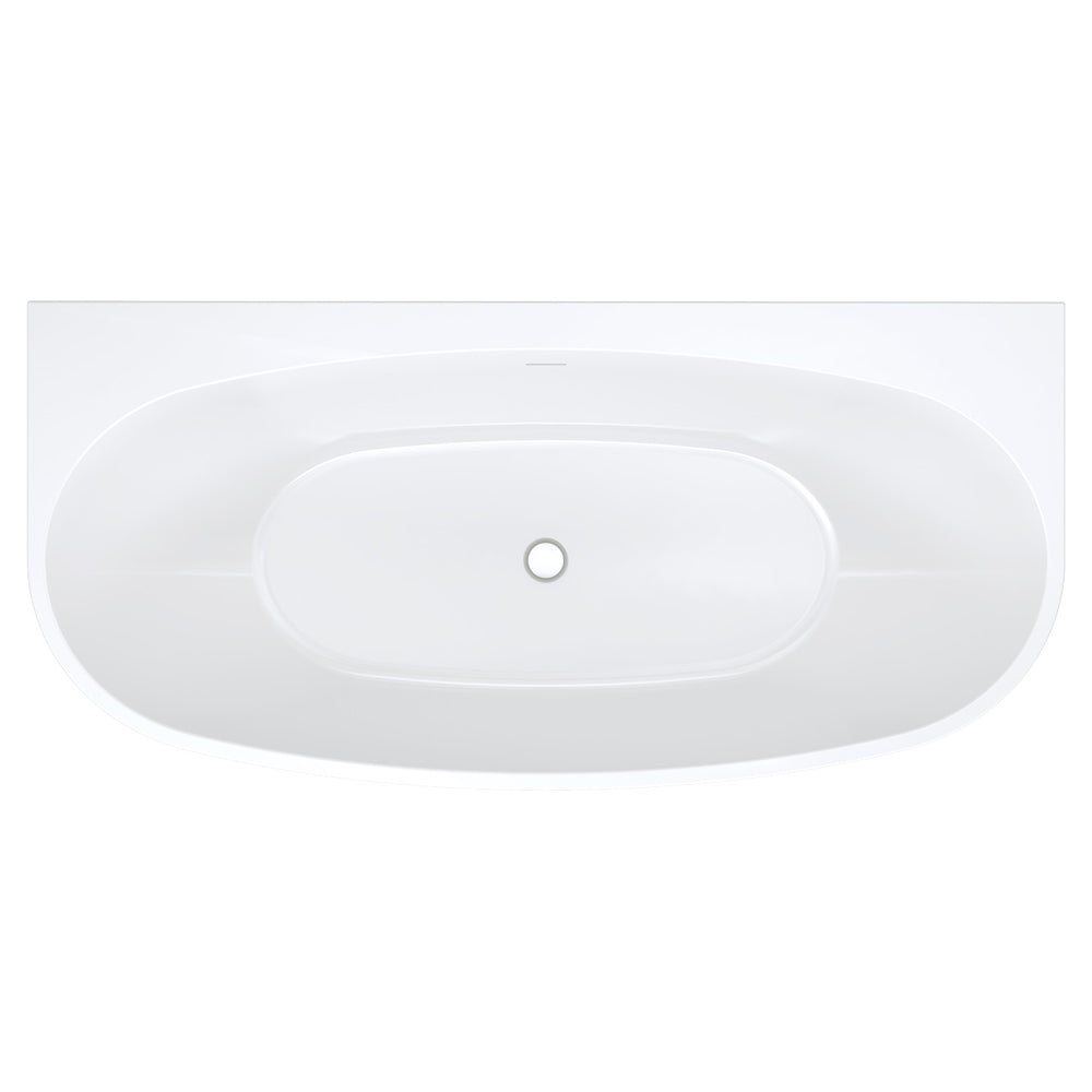 Ovia 1700mm Back to Wall Vienna Bath Tub Gloss White