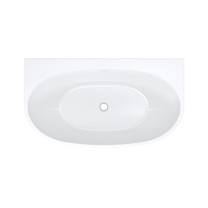 Ovia 1300mm Back to Wall Vienna Bath Tub Gloss White